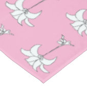 Rosa Weiße Blüte Tischdecke (Schrägansicht)