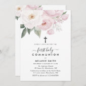 Rosa-weiße Blütengemeinde Einladung (Vorne/Hinten)
