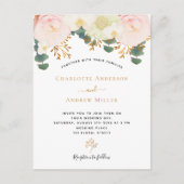 Rosa, weiße Blütengoldgrün Postkarte (Vorderseite)