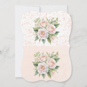 Rosa Weiße botanische Rose Bridal Tee Party Einladung (Rückseite)