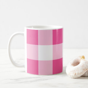 Rosa Weiße Büffelkariert Kaffeetasse