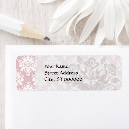 rosa-weiße Creme-Damast-Muster (Insitu)