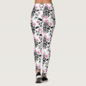 Rosa/weiße Damaske Leggings (Rückseite)