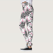 Rosa/weiße Damaske Leggings (Links)