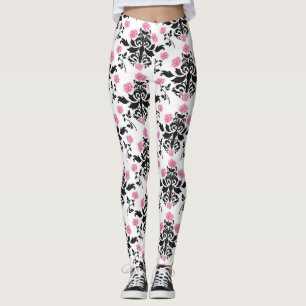 Rosa/weiße Damaske Leggings