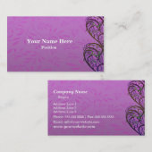 Rosa weiße Damast-Visitenkarte Visitenkarte (Vorne/Hinten)