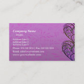Rosa weiße Damast-Visitenkarte Visitenkarte (Rückseite)
