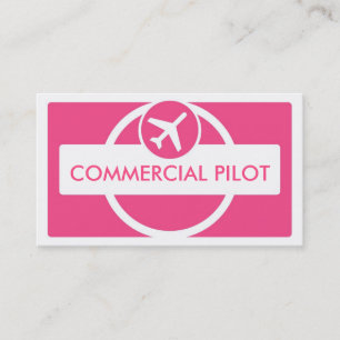 Rosa weiße, einfache, benutzerdefinierte Pilotkart Visitenkarte