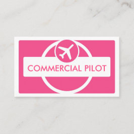 Rosa weiße, einfache, benutzerdefinierte Pilotkart Visitenkarte
