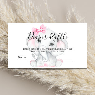 Rosa, weiße Elefantenmädchen, Babydusche Begleitkarte
