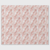 Rosa-weiße Feder-Muster-Braut- Geschenkpapier (Flach)
