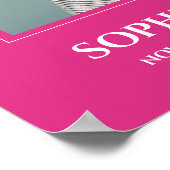 Rosa weiße Feier des Lebens mit Beerdigung des Fot Poster (Ecke)