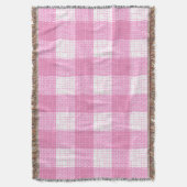 Rosa-weiße, fett karierte Gingham-Design  Decke (Vorderseite Vertikal)