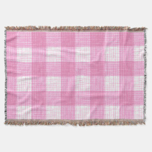 Rosa-weiße, fett karierte Gingham-Design Decke