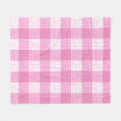 Rosa-weiße, fett karierte Karo-Design Fleecedecke (Vorderseite (Horizontal))