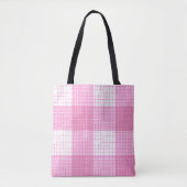 Rosa-weiße, fett karierte Karo-Design Tasche (Vorderseite)