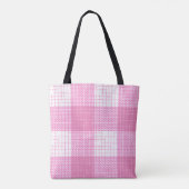 Rosa-weiße, fett karierte Karo-Design Tasche (Rückseite)
