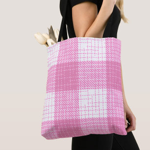 Rosa-weiße, fett karierte Karo-Design  Tasche