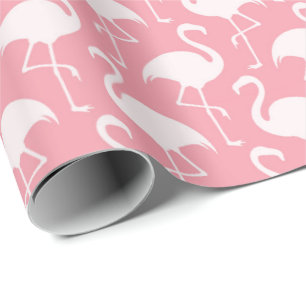 Rosa weiße Flamingo-Muster-Wrapierpapier Geschenkpapier