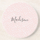 Rosa weiße Flecken Getränkeuntersetzer (Vorne)