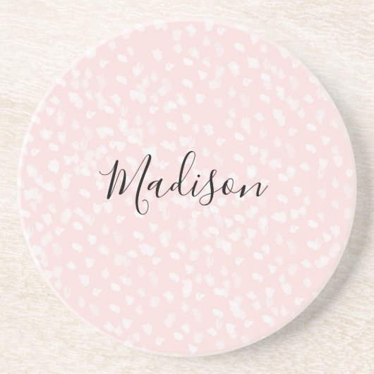 Rosa weiße Flecken Getränkeuntersetzer (Vorne)