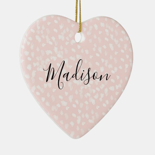 Rosa weiße Flecken Keramikornament (Rechts)