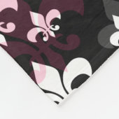 Rosa weiße Fleur de Lis Fleecedecke (Ecke)