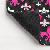Rosa Weiße Fleur De Lis Mousepad (Ecke)