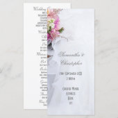 Rosa weiße florale kirchliche Hochzeitsprogramm Programm (Vorne/Hinten)
