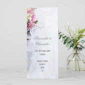 Rosa weiße florale kirchliche Hochzeitsprogramm Programm (Stehend Vorderseite)
