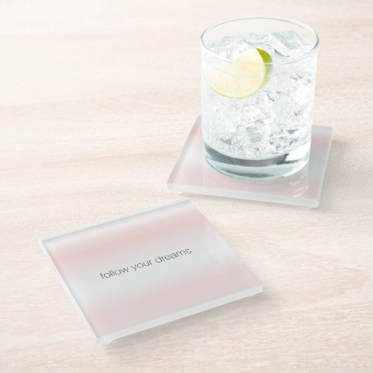 Rosa Weiße Gefärbte Krawatte Glasuntersetzer (Schrägansicht)