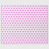 Rosa-weiße Gingham-Bogen Geschenkpapier (Flach)