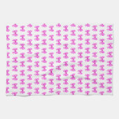 Rosa-weiße Gingham-Bogen Geschirrtuch (Horizontal)