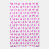 Rosa-weiße Gingham-Bogen Geschirrtuch (Vertikal)
