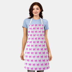 Rosa-weiße Gingham-Bogen Schürze