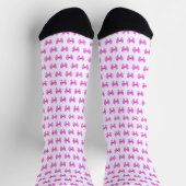 Rosa-weiße Gingham-Bogen Socken (Oben)