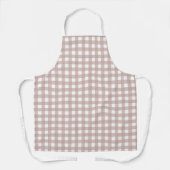 Rosa-weiße Gingham-Karo-Landhaus-Muster Schürze (Vorderseite)