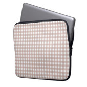Rosa-weiße Gingham-Karo-Landreste-Muster Laptopschutzhülle (Vorderseite Links)