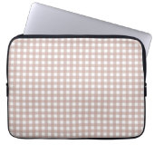 Rosa-weiße Gingham-Karo-Landreste-Muster Laptopschutzhülle (Vorderseite)