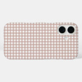 Rosa-weiße Gingham-Karomuster Case-Mate iPhone Hülle (Rückseite (Horizontal))