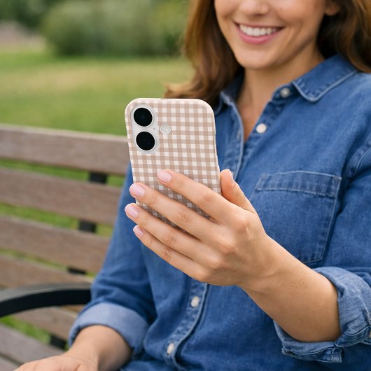 Rosa-weiße Gingham-Karomuster Case-Mate iPhone Hülle