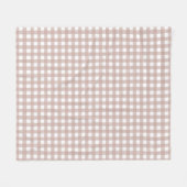 Rosa-weiße Gingham-Karomuster Fleecedecke (Vorderseite (Horizontal))