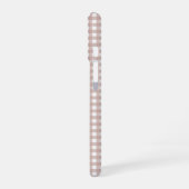 Rosa-weiße Gingham-Karomuster iPhone 16 Hülle (Linke Seite)