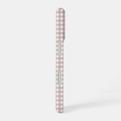 Rosa-weiße Gingham-Karomuster iPhone 16 Hülle (Rechte Seite)