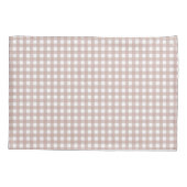 Rosa-weiße Gingham-Karomuster Kissenbezug (Rückseite)