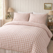 Rosa-weiße Gingham-Karomuster Kissenbezug