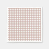 Rosa-weiße Gingham-Karomuster Serviette (Vorderseite)