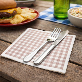 Rosa-weiße Gingham-Karomuster Serviette