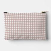 Rosa-weiße Gingham-Karomuster Zubehörtasche (Rückseite)