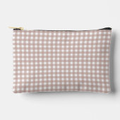 Rosa-weiße Gingham-Karomuster Zubehörtasche (Vorderseite)